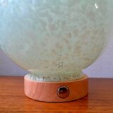 Clichy glass table lamp in water green