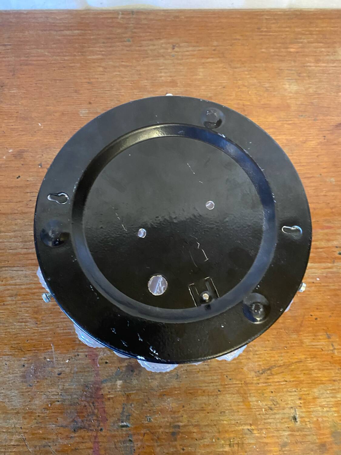 Antique Wall Lamp Ceiling Light Molded Glass + Vintage Black Metal Bracket