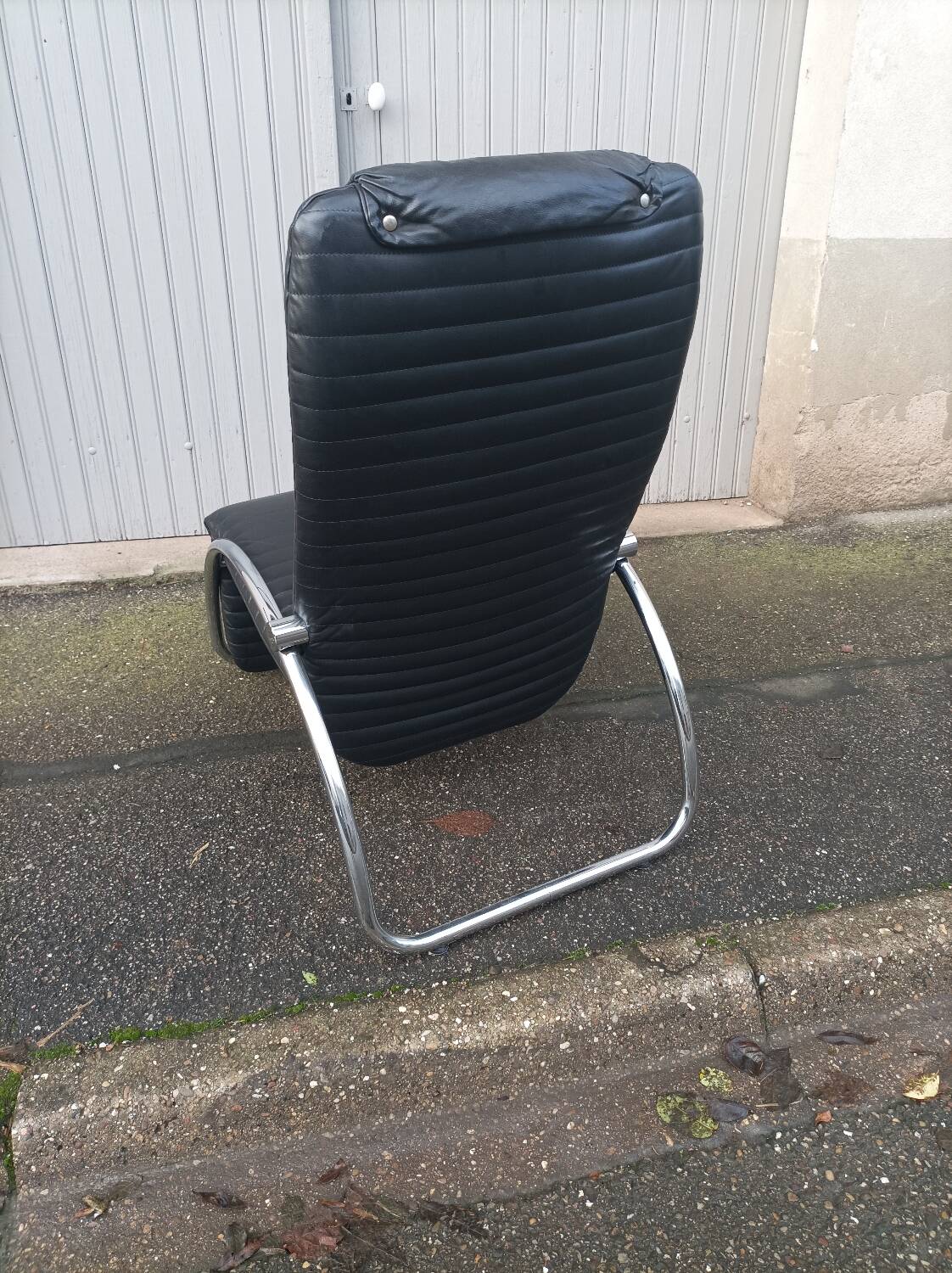 Vintage black leather armchair
