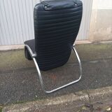 Vintage black leather armchair