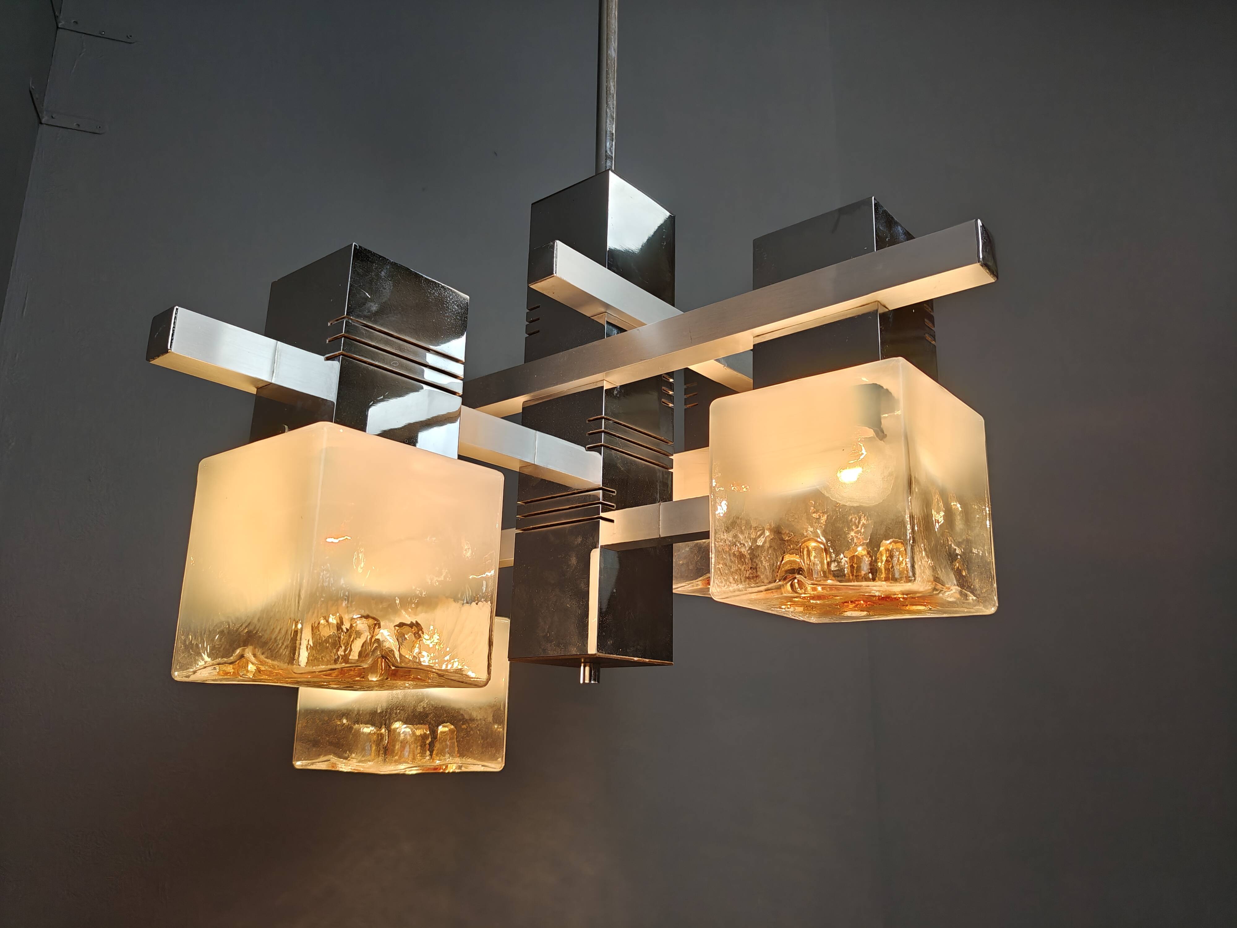 Lustre vintage de Gaetano Sciolari pour Mazzega AV, 1960