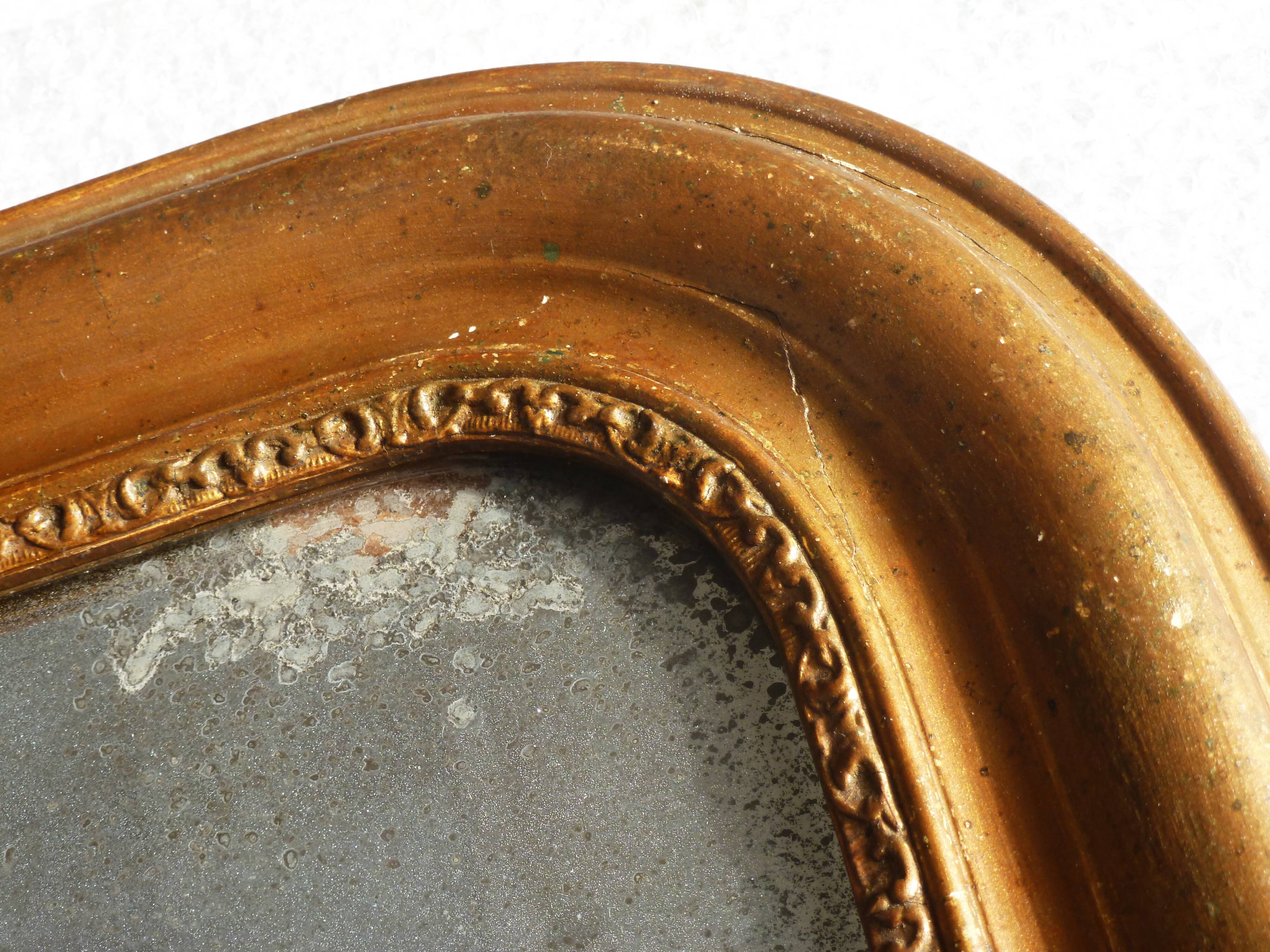 Large Louis-Philippe mercury mirror, antique mirror decoration.