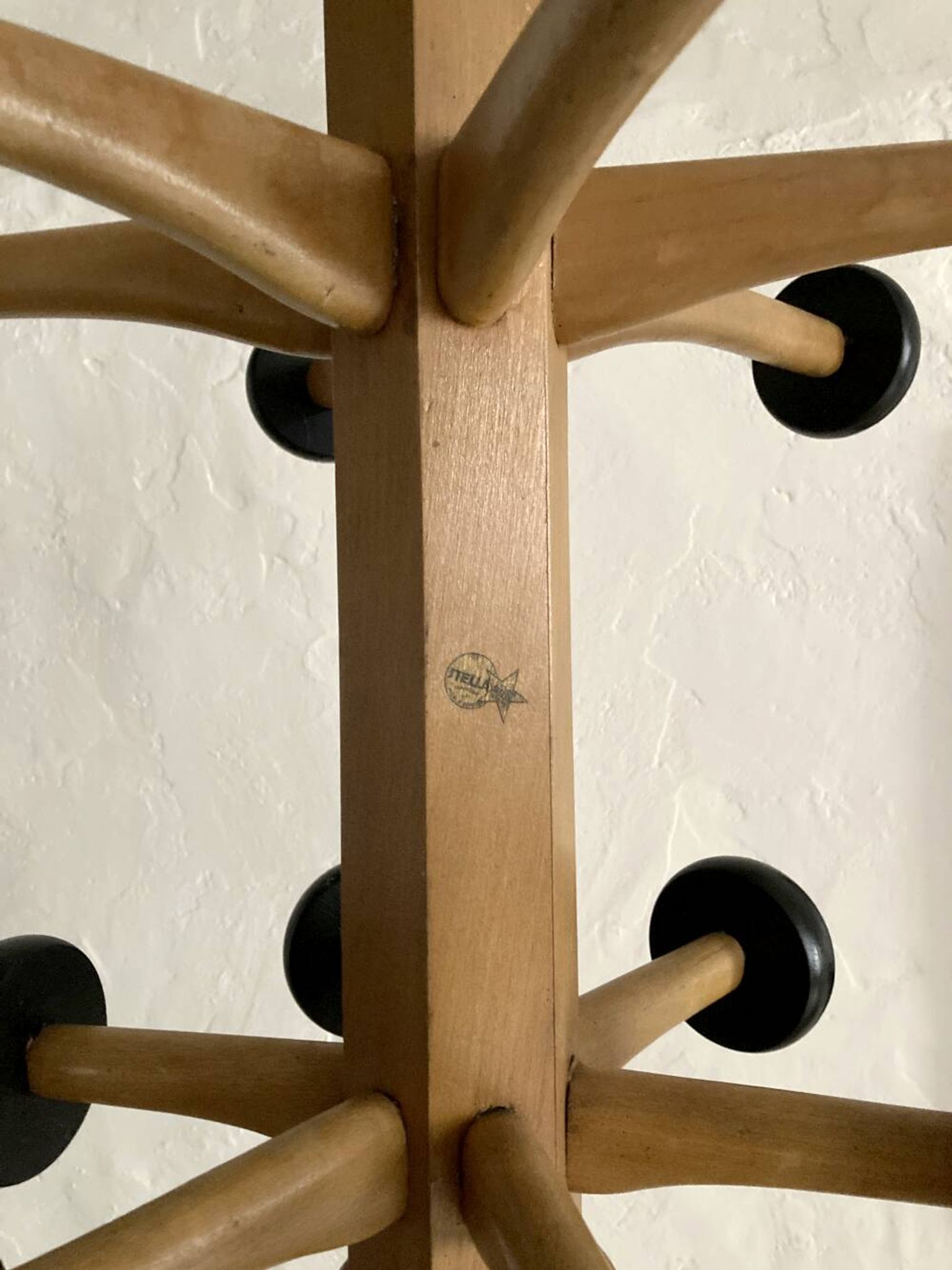 Stella beechwood coat rack, 1950s