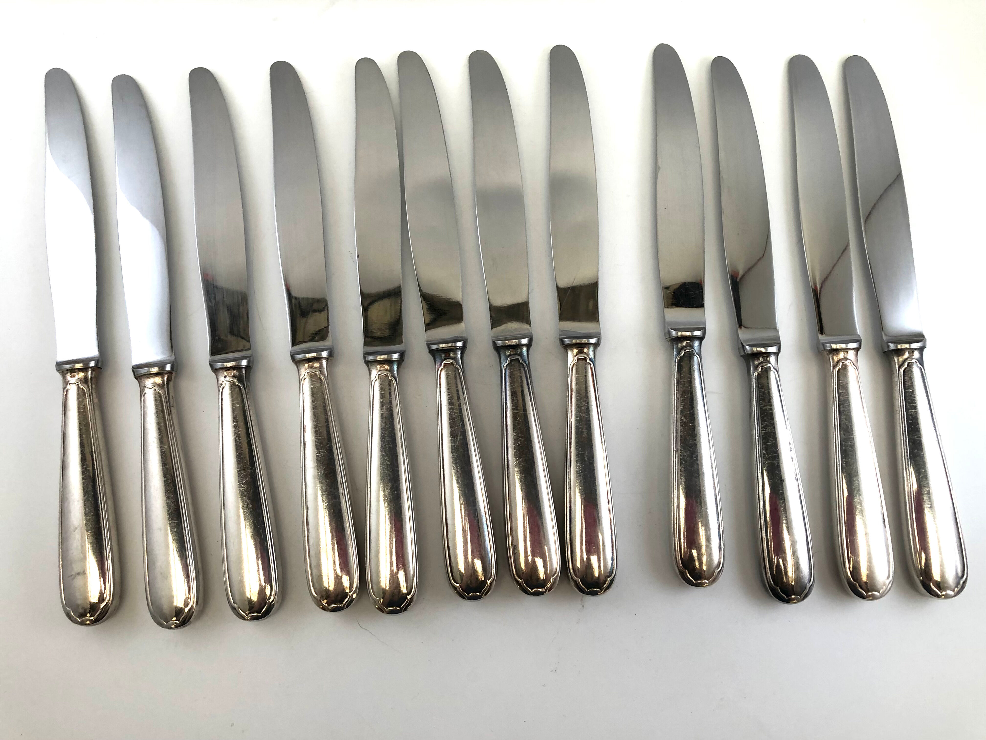 Christofle 12 silver metal knives model Versailles