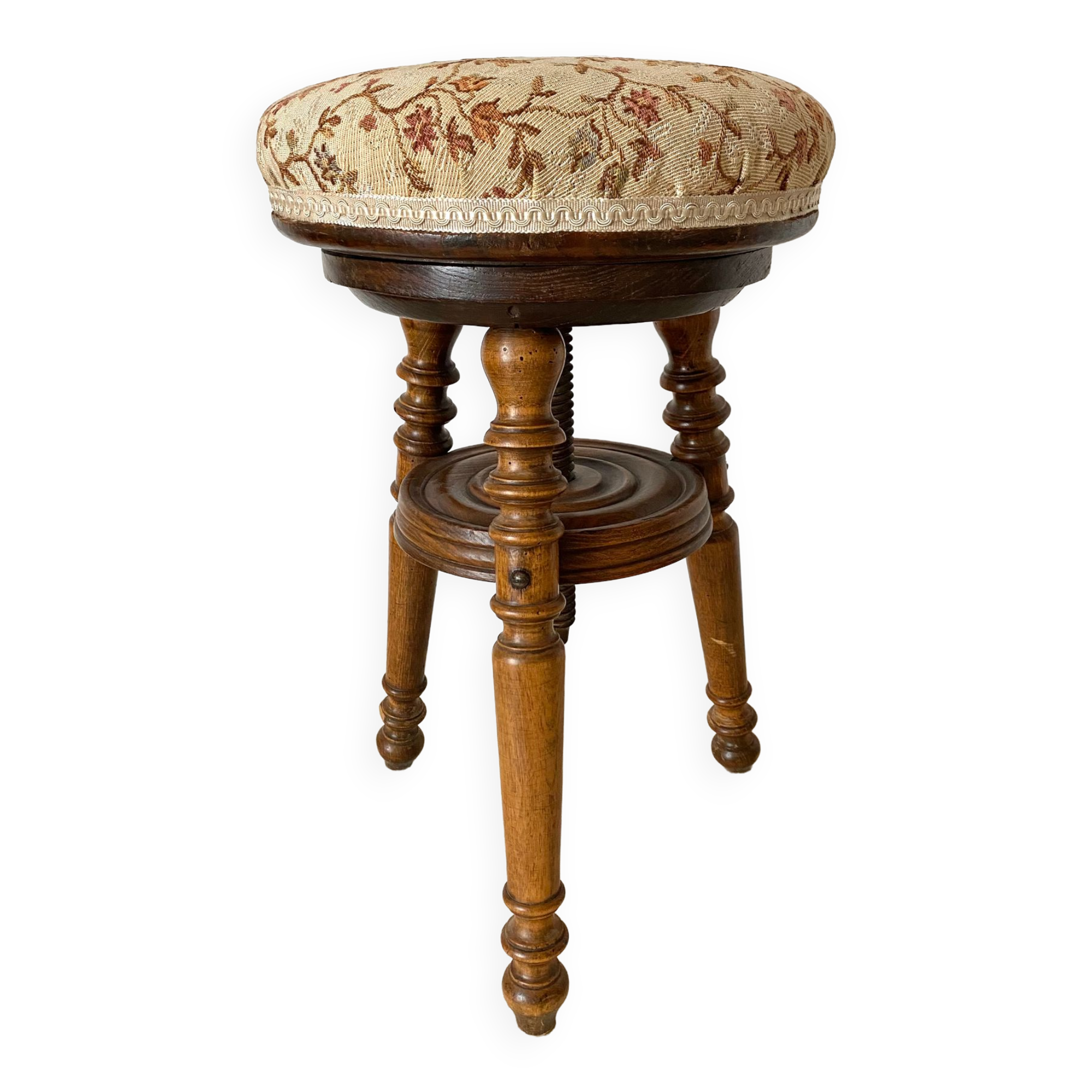 Antique screw piano stool