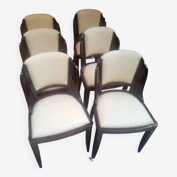 Ensemble de 6 chaises art deco