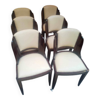 Set of 6 art deco chairs