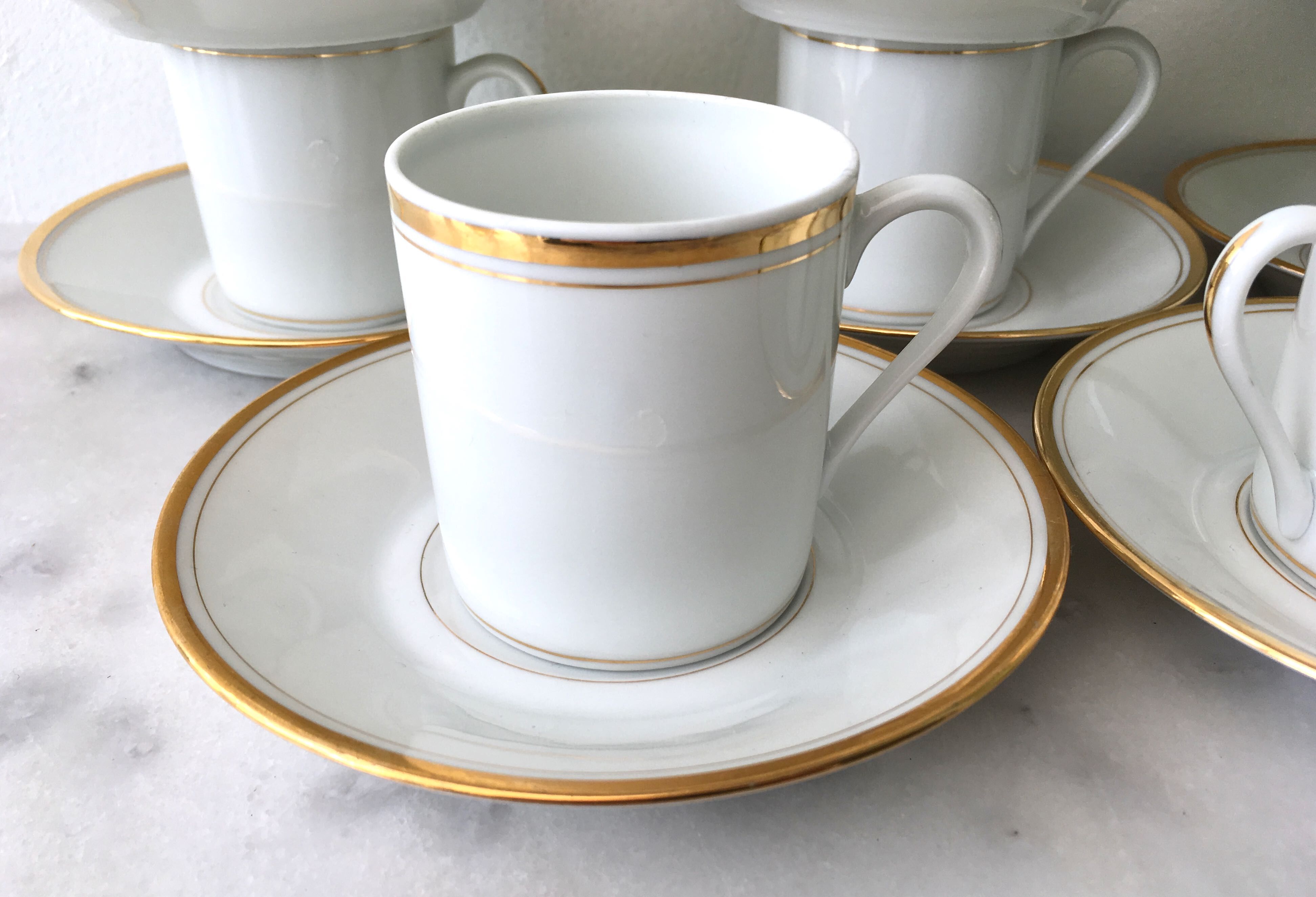Set de 8 tasses à café en porcelaine de Sologne