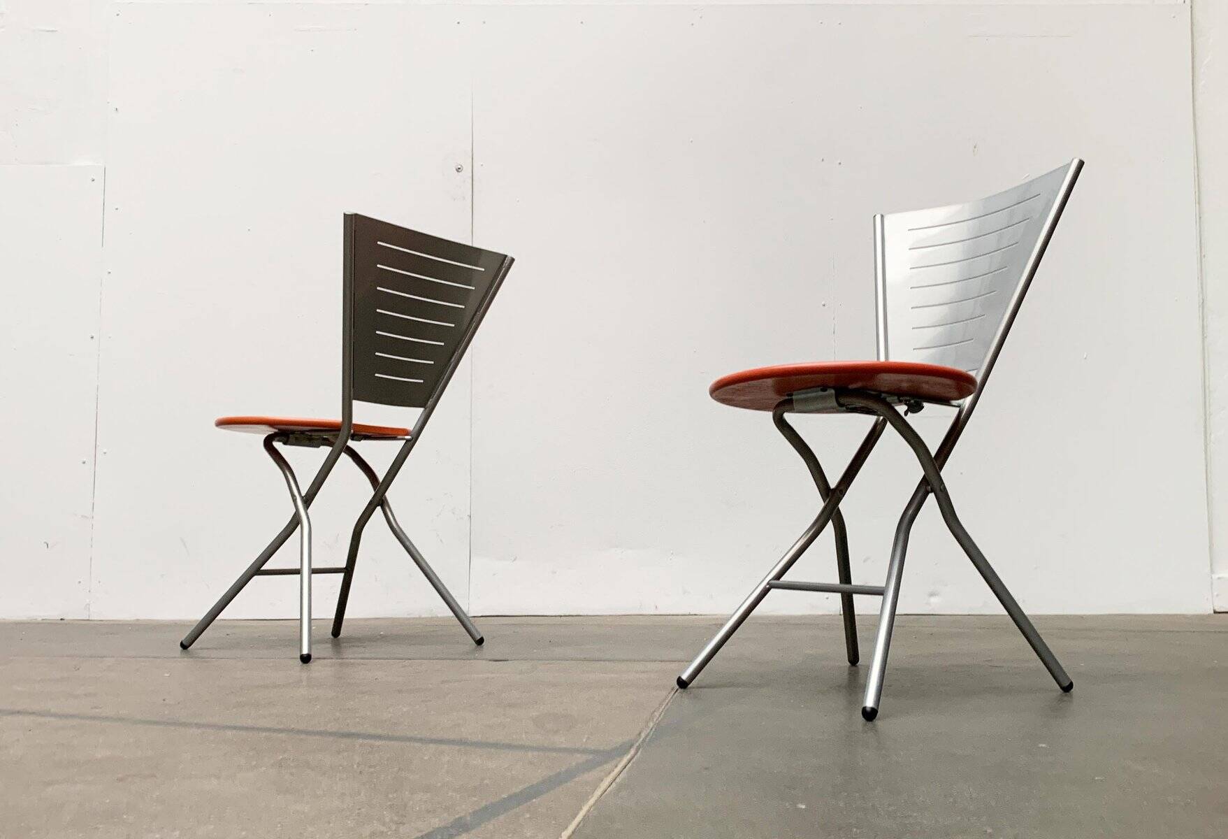 Set of postmodern folding chairs by Rutger Andersson