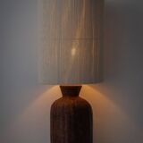 Ceramic Trompe L'Oeil Wicker Table Lamp with New Woven Cream Cord Lampshade