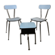 Lot chairs + blue formica stool