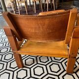 Paire de fauteuils et un repose pied Pierre Chapo 1960