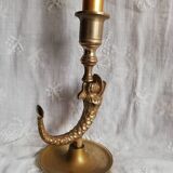 Duo brass fish candlesticks