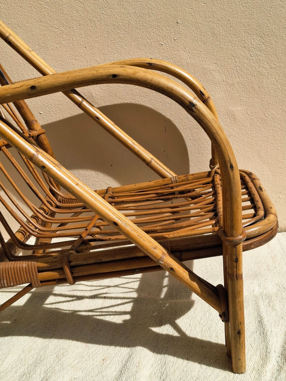 Audoux-Minnet rattan armchair 1950