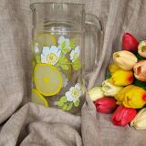 Pitcher with lemon and flower pattern