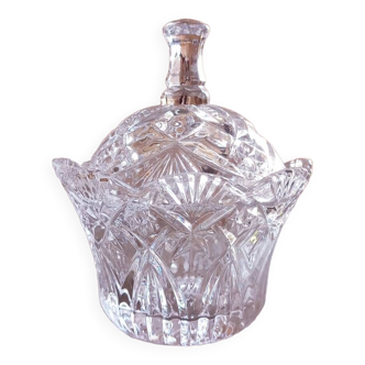 Chiseled glass sugar bowl