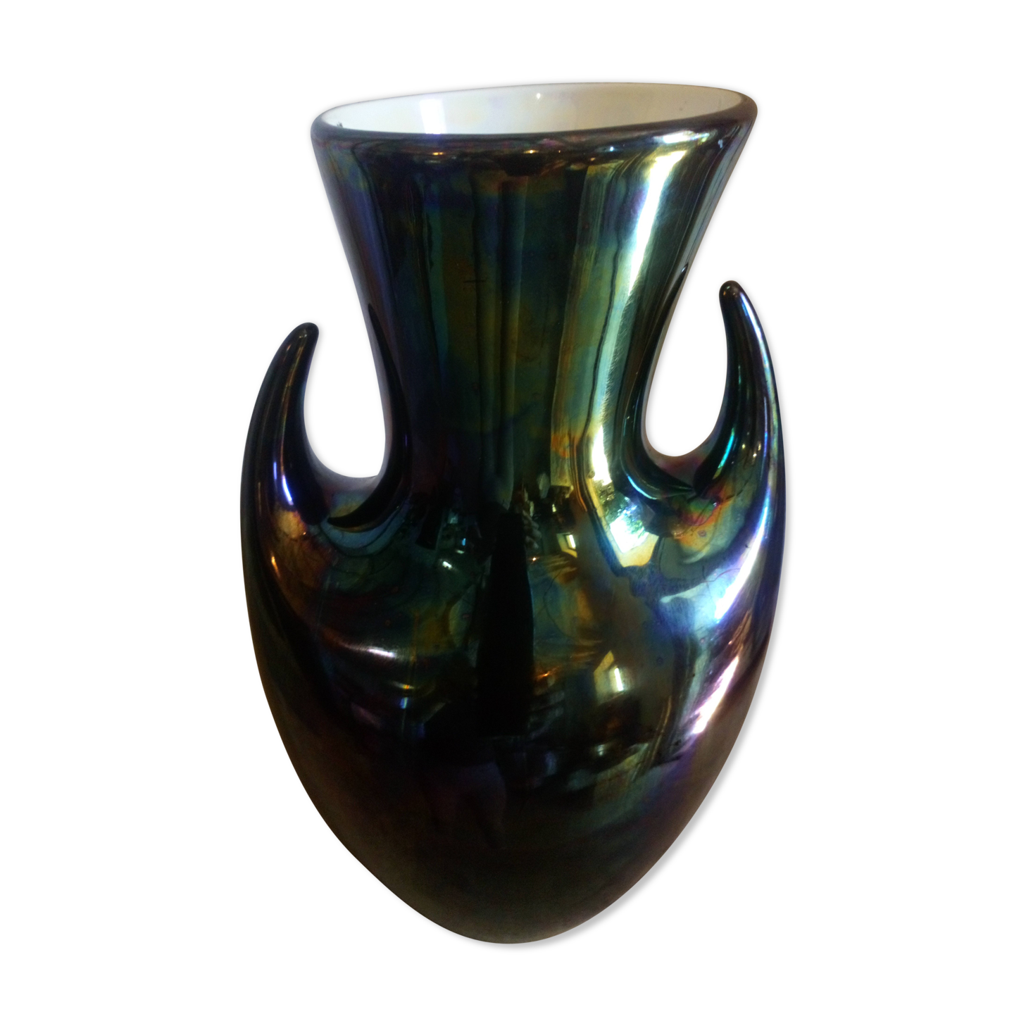 Vase with vintage Verceram ceramic arms