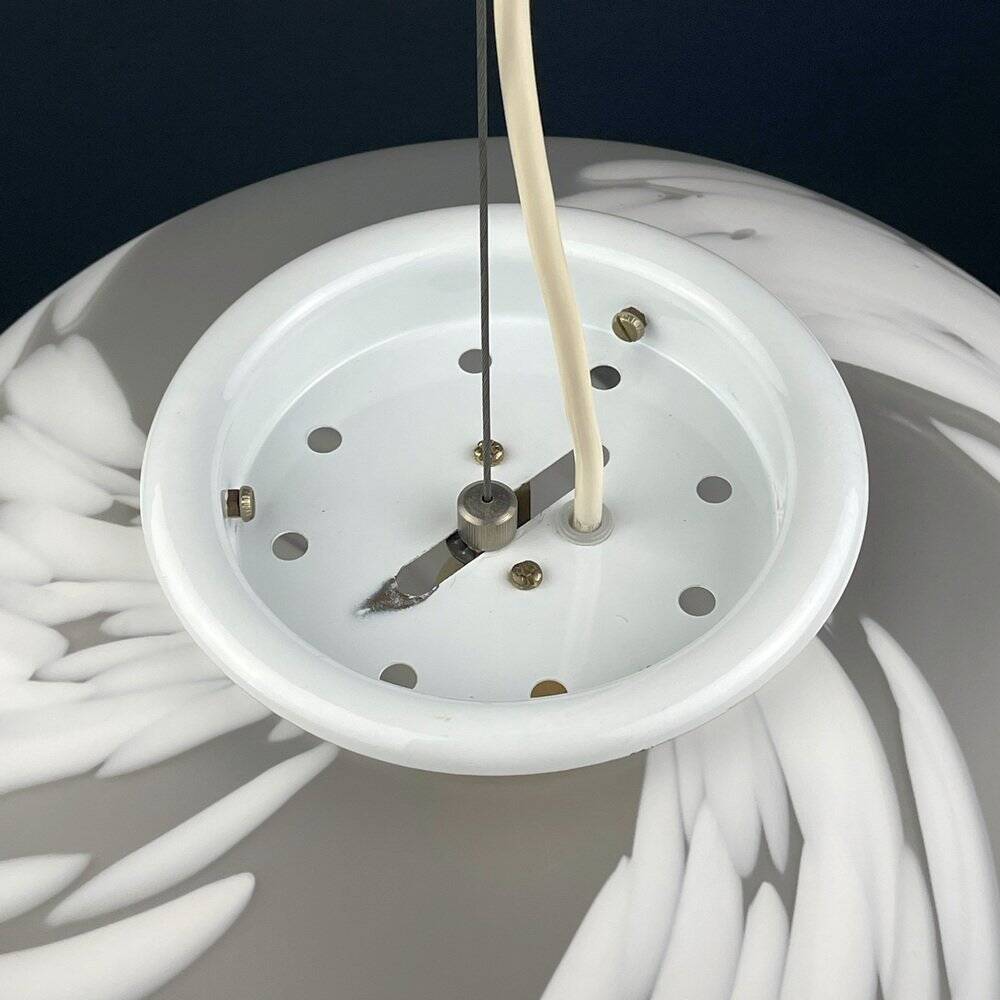 Vintage Murano glass swirling pendant lamp, Murano, Italy, 1970s.