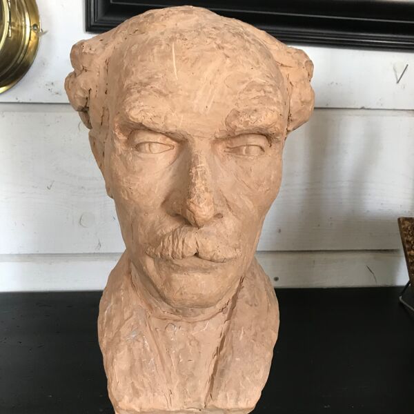 Buste terre cuite masculin