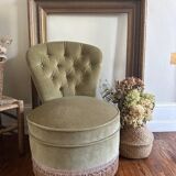 Fauteuil crapaud en velours