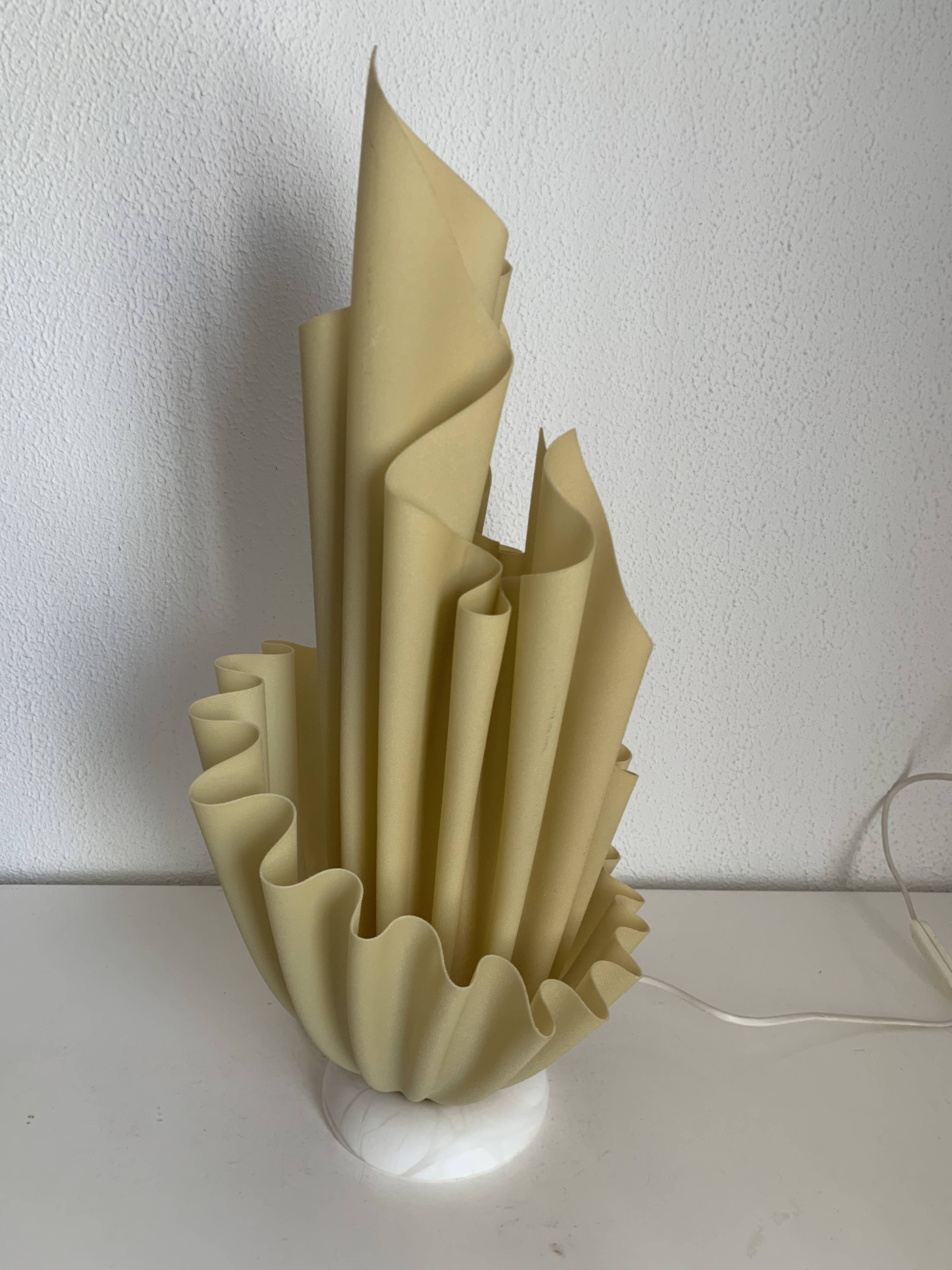 Vintage 1970 Georgia Jacob Corolle lamp, yellow flave - 51 cm