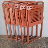 5 foldable chairs metal vintage ep 1970