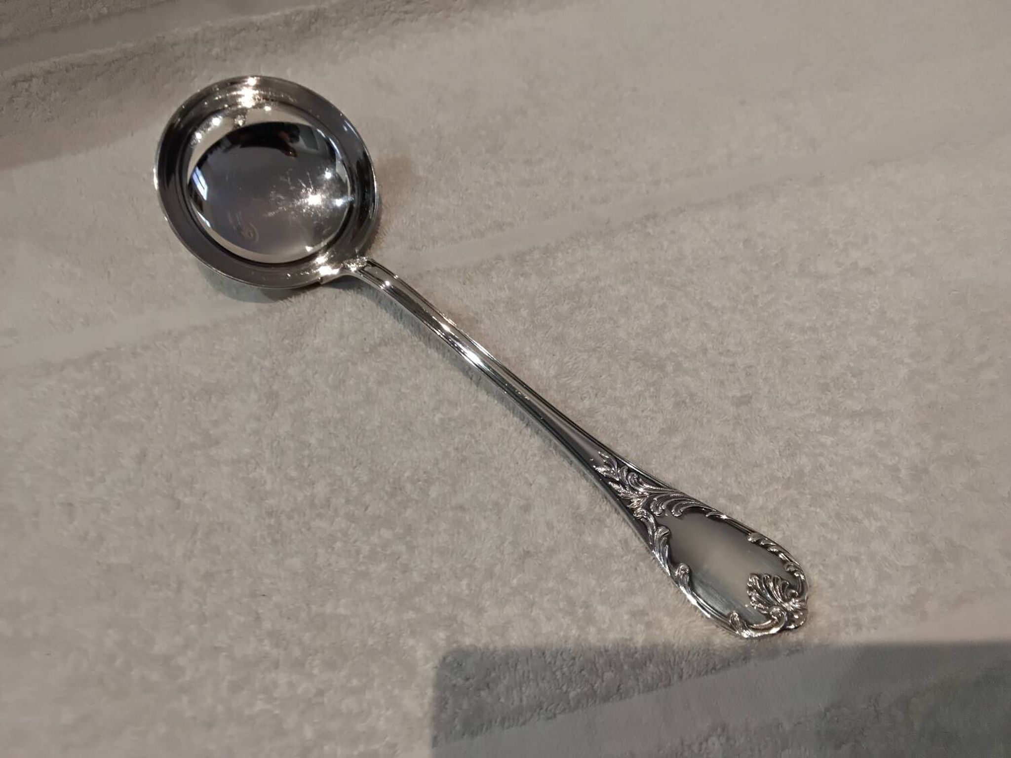 Louche à potage métal argenté orfèvre Christofle Marly 31,6cm
