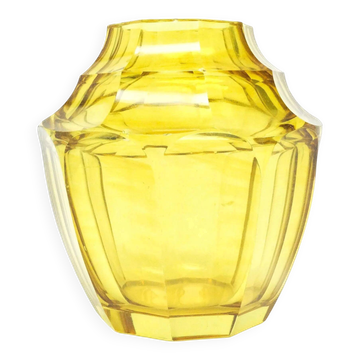 Art Deco vase, crystal, Moser, Czechoslovakia, 1930s