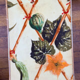 Rattan coffee table and fruits and vegetables