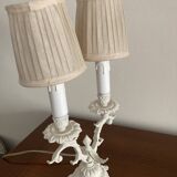 Lampe bougeoir blanc baroque
