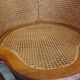 Fauteuil de bureau style Louis XV cuir et cannage