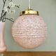 Vintage art deco globe pendant light in pale pink Clichy glass
