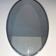 Oval chrome mirror in Art Deco style. Circa 1970.