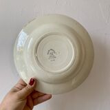 Set of 6 vintage deep plates, Rose Rouge model, by HBCM