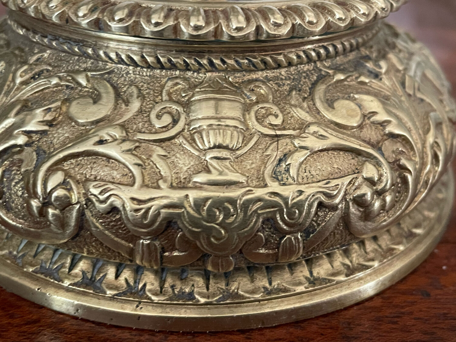 Pair of gilded bronze candlesticks nineteenth