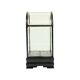 Small ancient chinese bell jar display curved glass black wooden base 21cm
