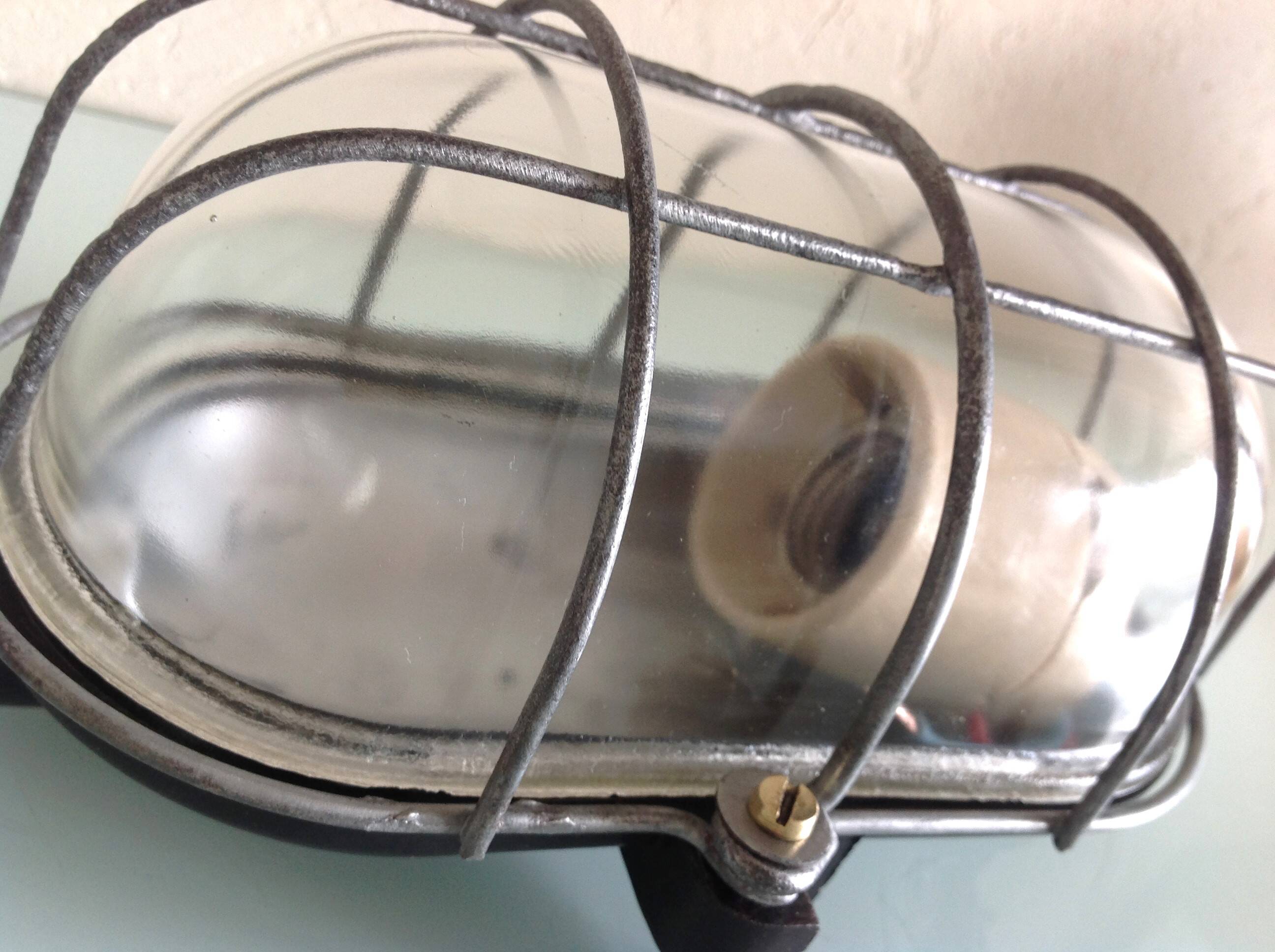 Industrial style porthole wall light, 50s-60s