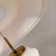 Hanging lamp in red lacquered metal and milky white opal glass 1970s Denmark.