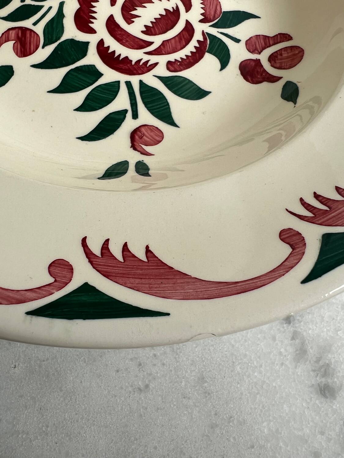 Set of 6 old soup plates from the French manufacturer LONGWY, Alsace model