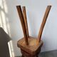 3 free-form oak tripod stools