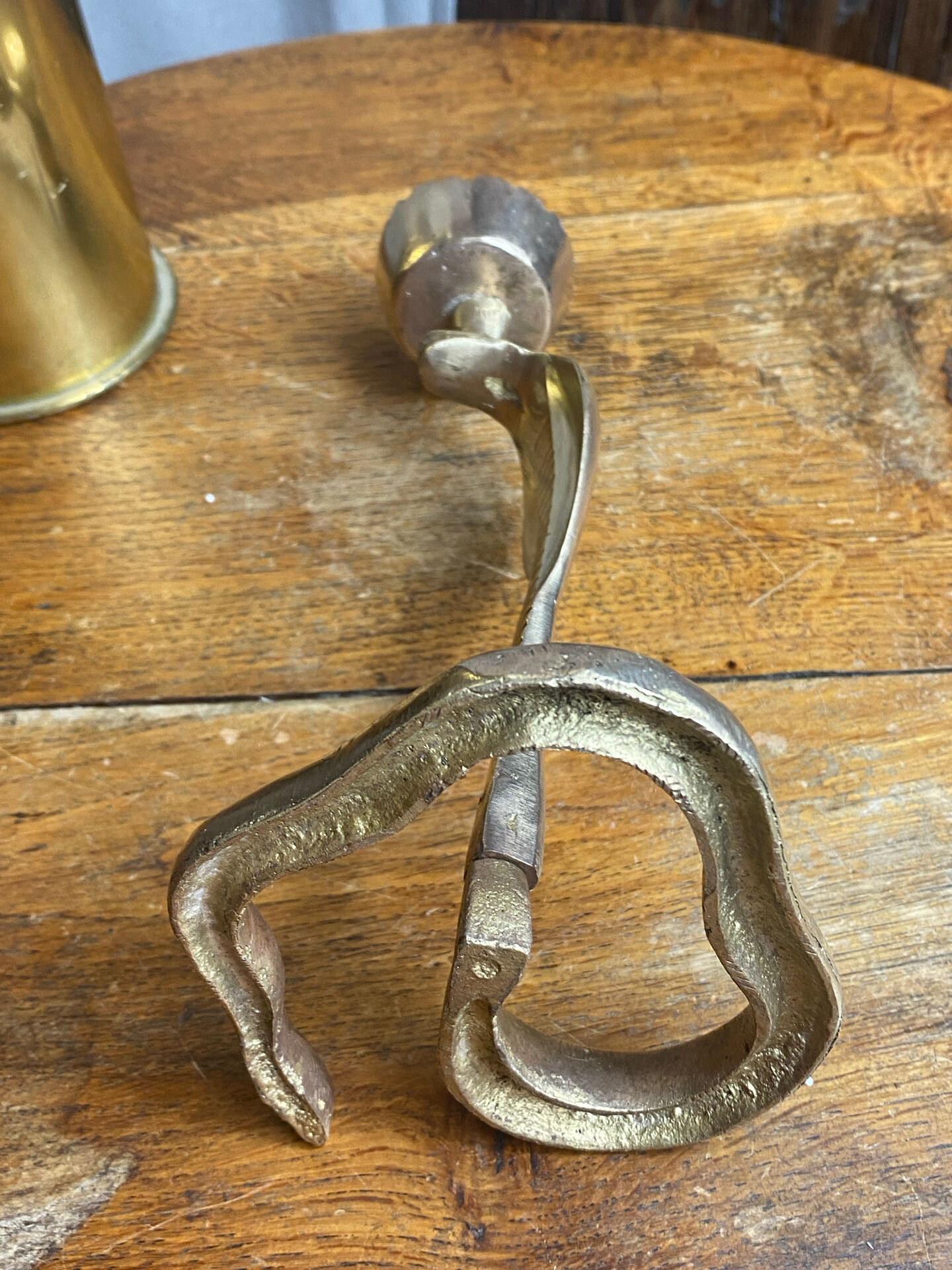 Cobra candlestick in brass