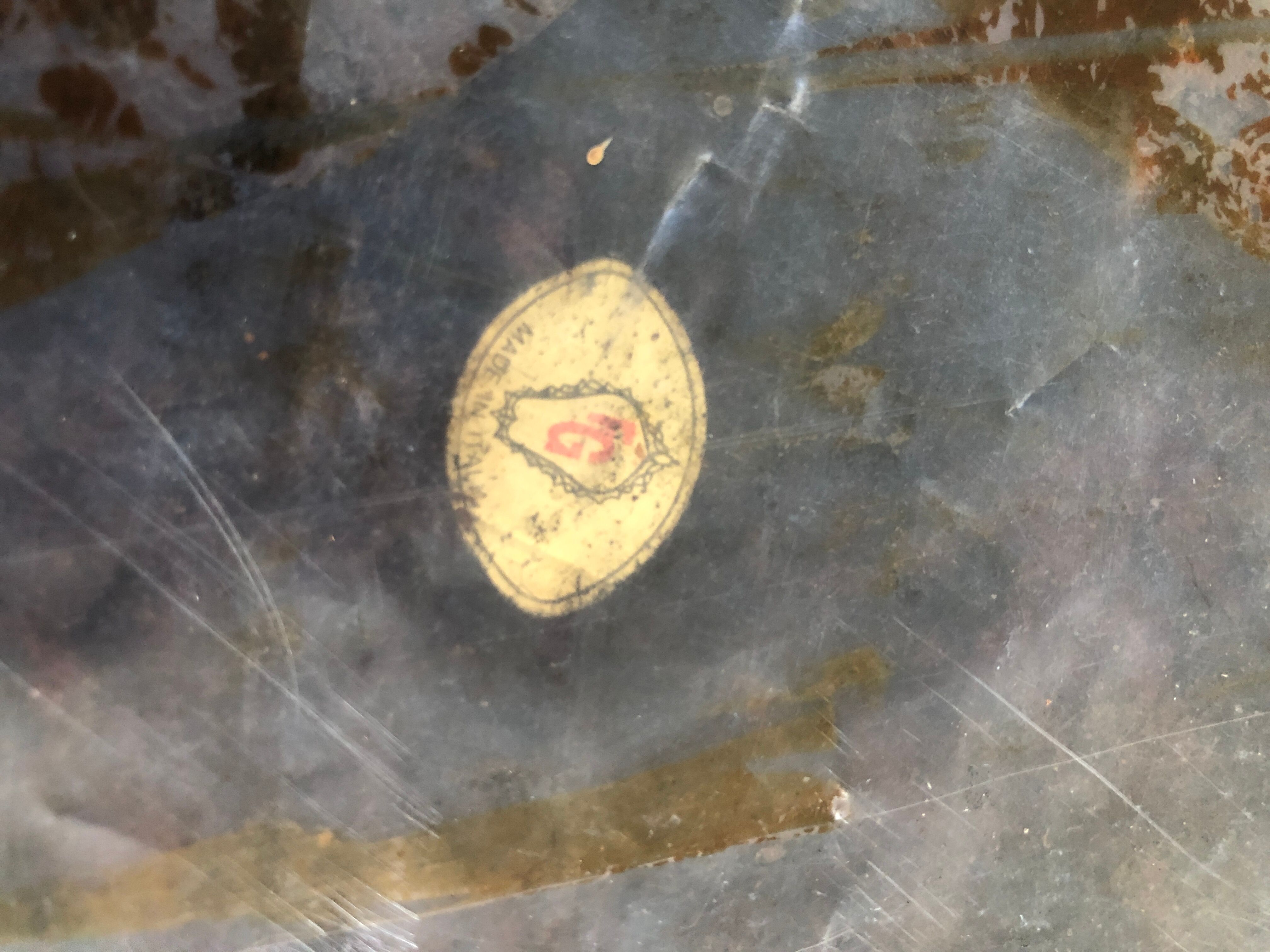 Antique metal mirror