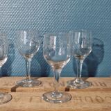 6 stemmed liqueur glasses
