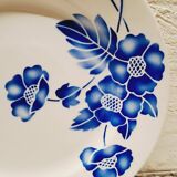 Set of 5 blue flower dinner plates