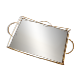 Brass tray with mirror