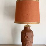 Terracotta lamp, 2 M fabric cable, jute lampshade