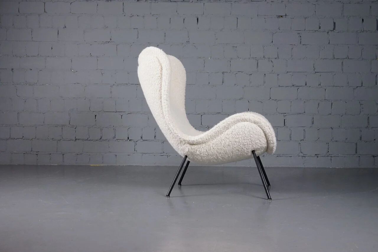Madame lounge chair in bouclé by Fritz Neth for Correcta