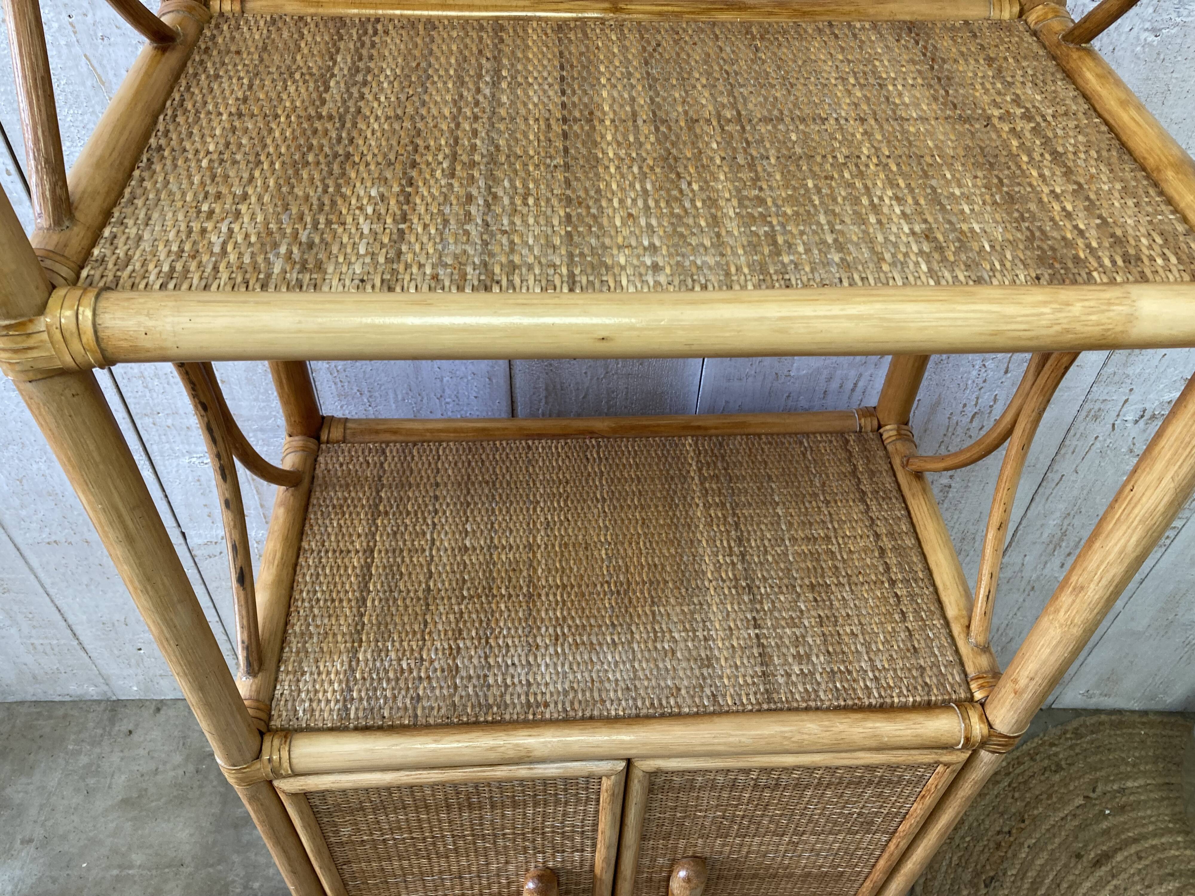 Vintage rattan floor