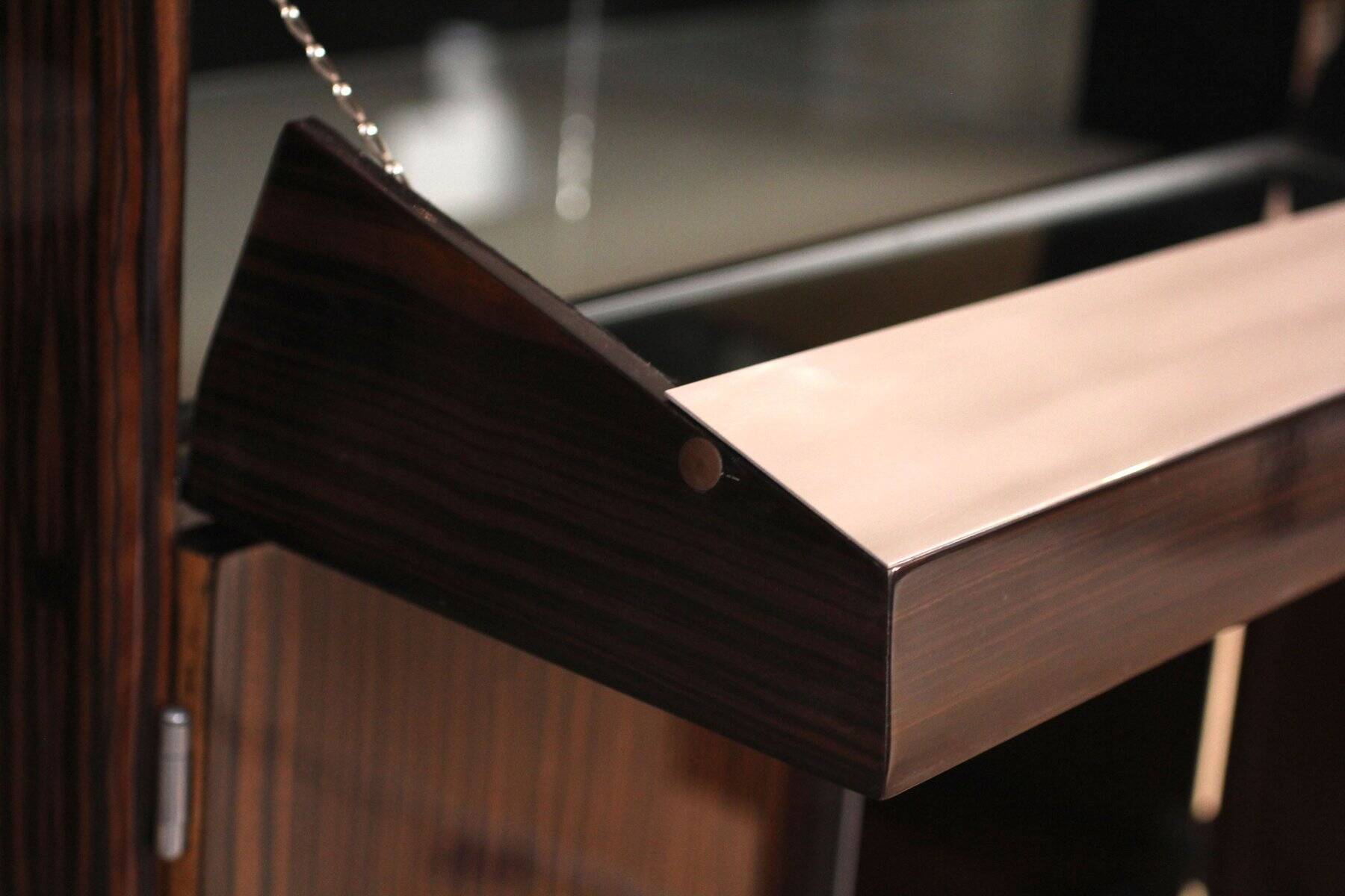 Small Art Deco Bar Cabinet, Macassar Veneer, France, circa 1930