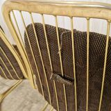 Set of 6 Vintage Gold Chrome Dining Chairs: Italian Mid-Century Design